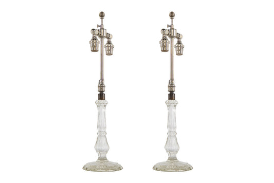 Cut Crystal Candlesticks, England 19th Century Default