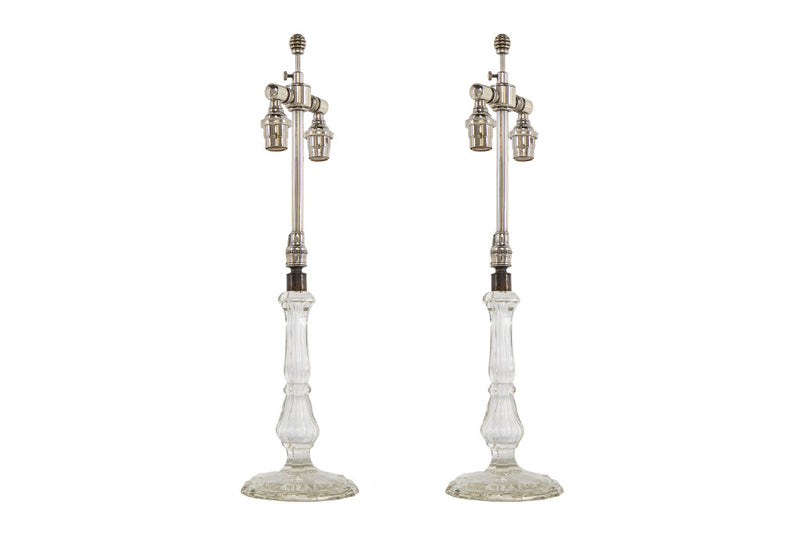 Cut Crystal Candlesticks, England 19th Century