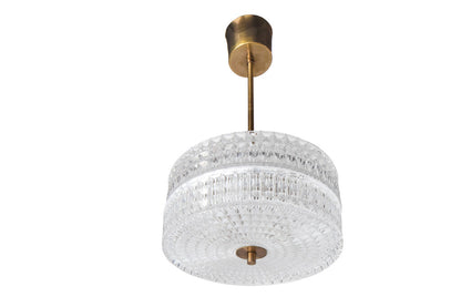 Molded Glass and Polished Brass Two Light Pendant, Denmark 20th Default