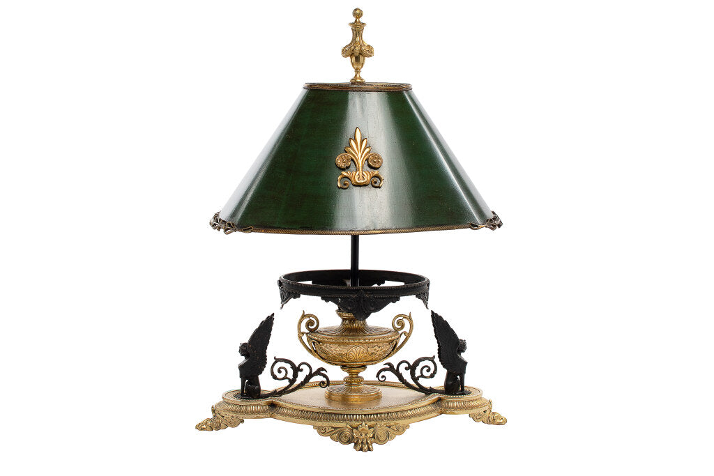 Black And Gilt Bronze Two Light Bouillotte By ELKINGTON, England Default