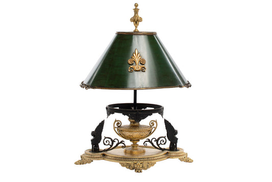 Black And Gilt Bronze Two Light Bouillotte By ELKINGTON, England Default