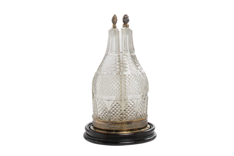 Cut Crystal, Painted Wood And Silvered Bronze Regency Quarter Ro