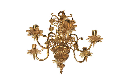 Polished Brass Baroque Style Six Light Chandelier With Candle Re Default