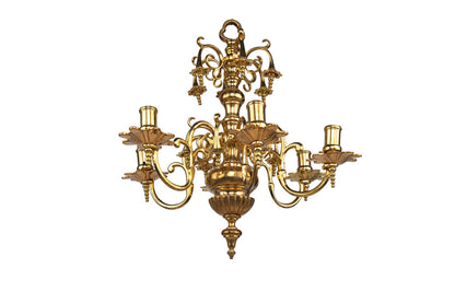 Polished Brass Baroque Style Six Light Chandelier With Candle Re Default