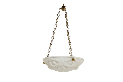 Molded Glass Art Deco Three Light Pendant With Floral Motif, Fra Default