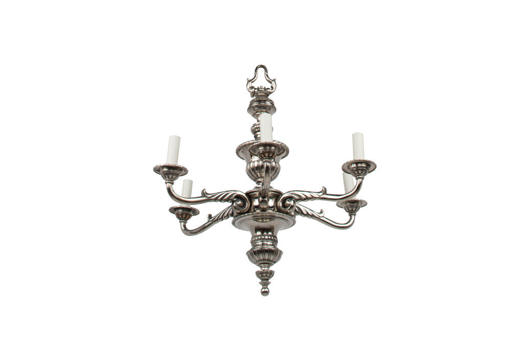 Silvered Bronze Adam Style  Six Light Chandelier, England Early Default