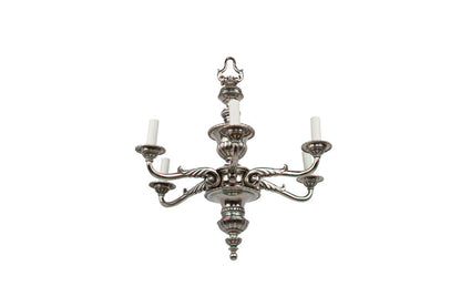 Silvered Bronze Adam Style  Six Light Chandelier, England Early Default