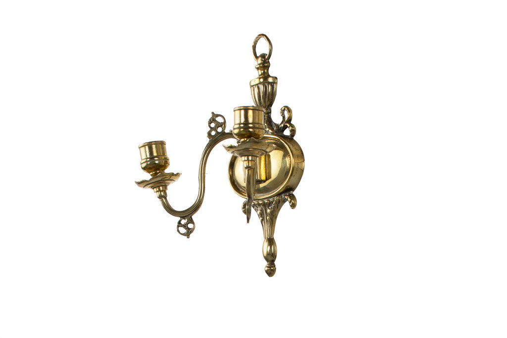 Polished Brass Victorian Petite Two Light Swing Arm  Sconces, En Default