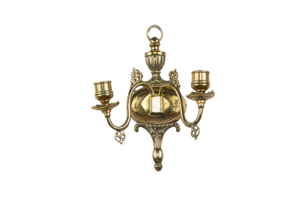 Polished Brass Victorian Petite Two Light Swing Arm  Sconces, En Default