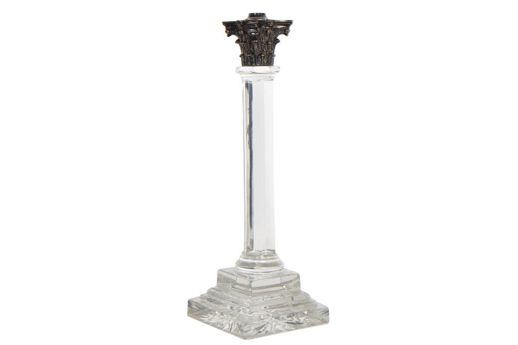 Cut Crystal Column Regency Table Lamp, England Early 19th Century Default