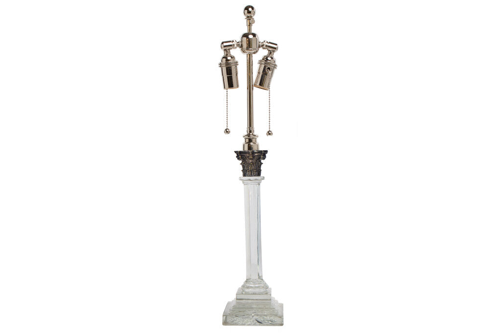 Cut Crystal Column Regency Table Lamp, England Early 19th Century Default
