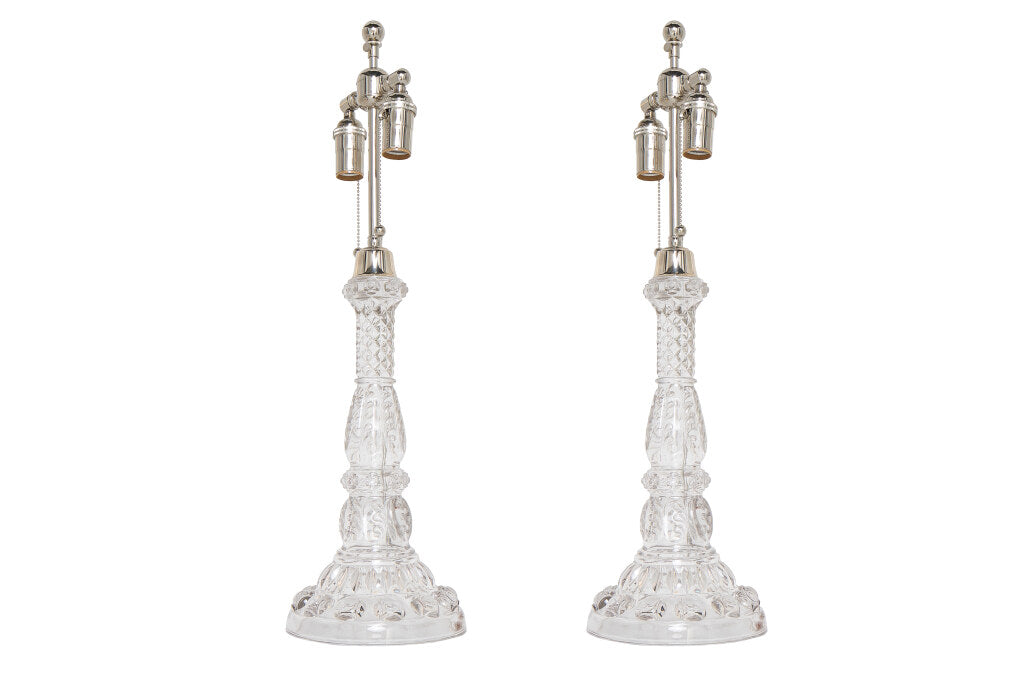 Sandwich Glass Lamps, American Late 19th Century Default