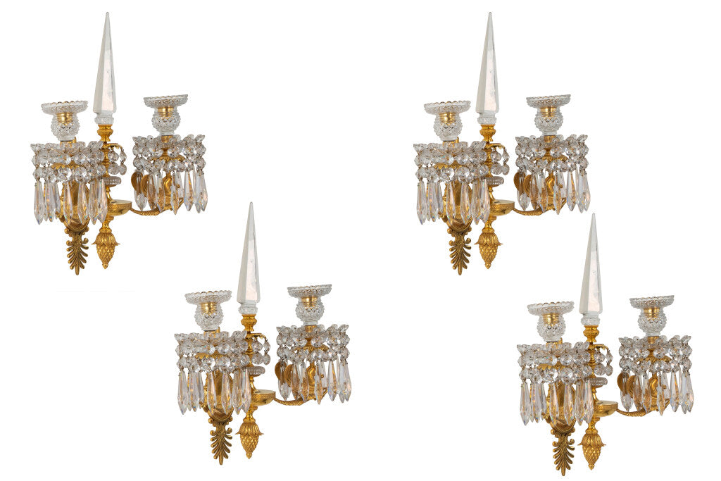 Gilt Bronze And Crystal Set Of Four Mythological  Winged Horses Default