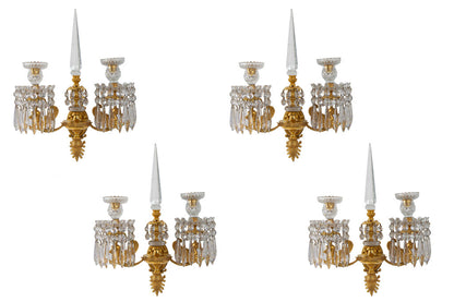 Gilt Bronze And Crystal Set Of Four Mythological  Winged Horses Default