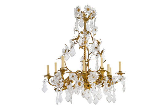 Gilt Bronze With Crystal Pendalogues L.XV Style Twelve Light Cha Default