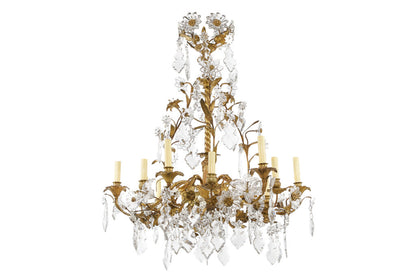 Gilt Bronze With Crystal Pendalogues L.XV Style Twelve Light Cha Default