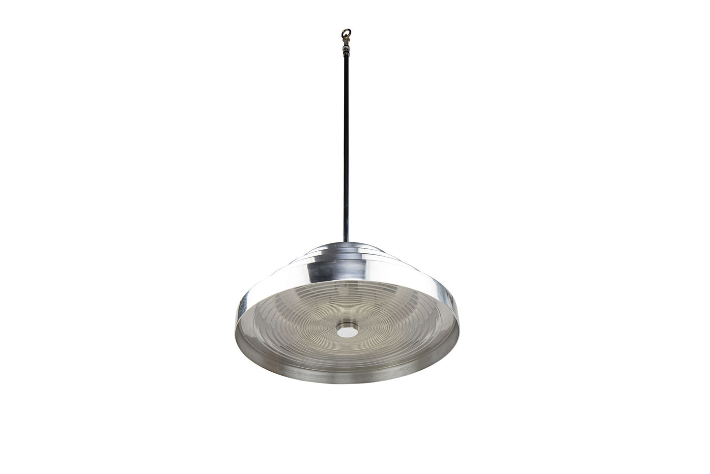 Chrome And Perspex Six Light Industrial Pendant, 20th Century