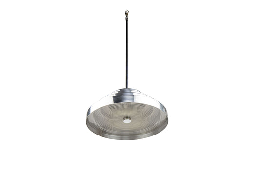 Chrome And Perspex Six Light Industrial Pendant, 20th Century