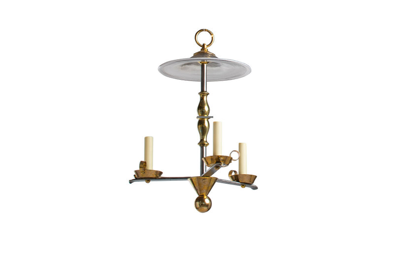 Iron, Brass And Glass Three Light 