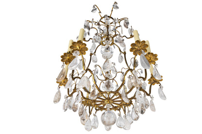 Gilt Bronze And Rock Crystal L.XV Style Cage Form Nine Light Cha Default