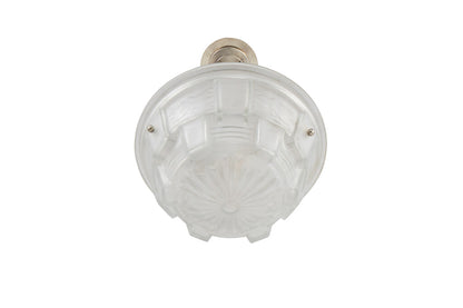 Molded Glass Art Deco Three Light Pendant With Geometric Motif, Default