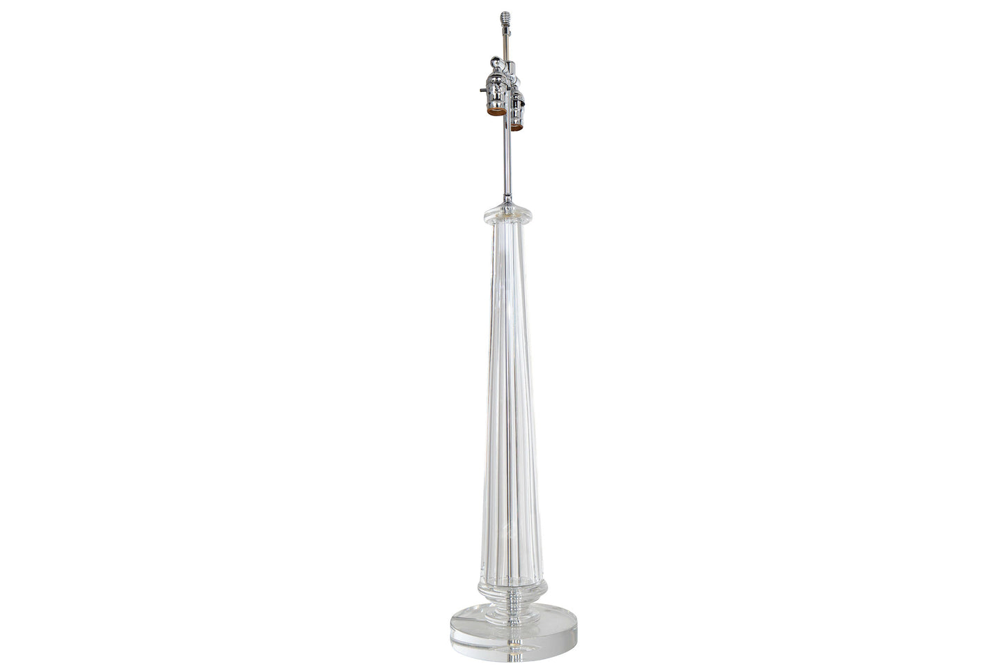 Cut Crystal Fluted Table Lamp With Round Base