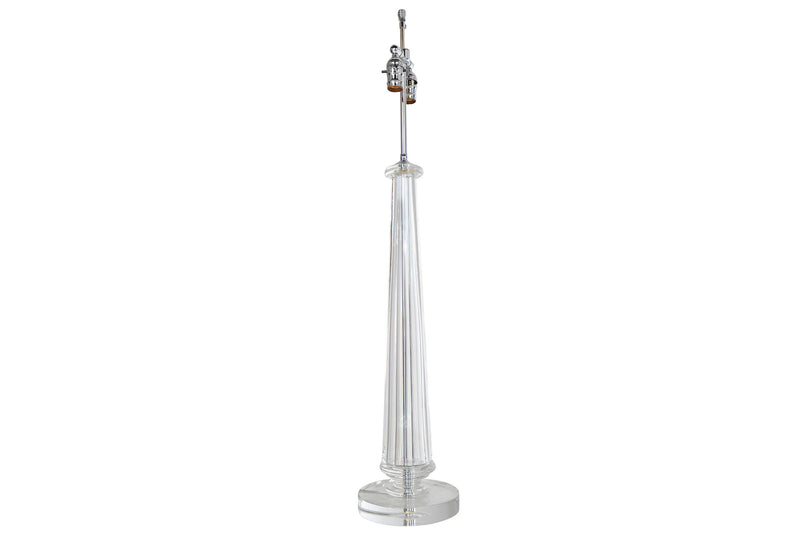 Cut Crystal Fluted Table Lamp With Round Base