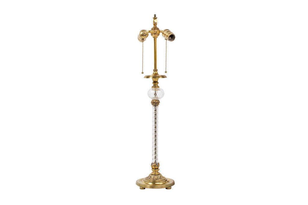 Cut Crystal And Gilt Bronze Dressing Table Lamp Attributed To E. Default