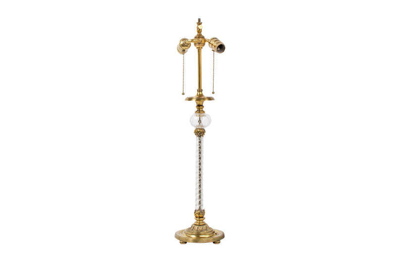 Cut Crystal And Gilt Bronze Dressing Table Lamp Attributed To E.