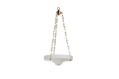 Molded And Frosted Glass Art Deco Three Light Pendant, France 20 Default