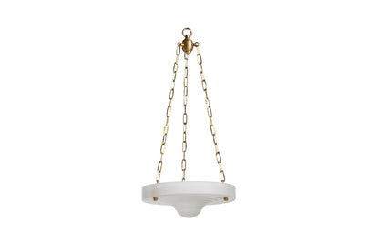 Molded And Frosted Glass Art Deco Three Light Pendant, France 20 Default