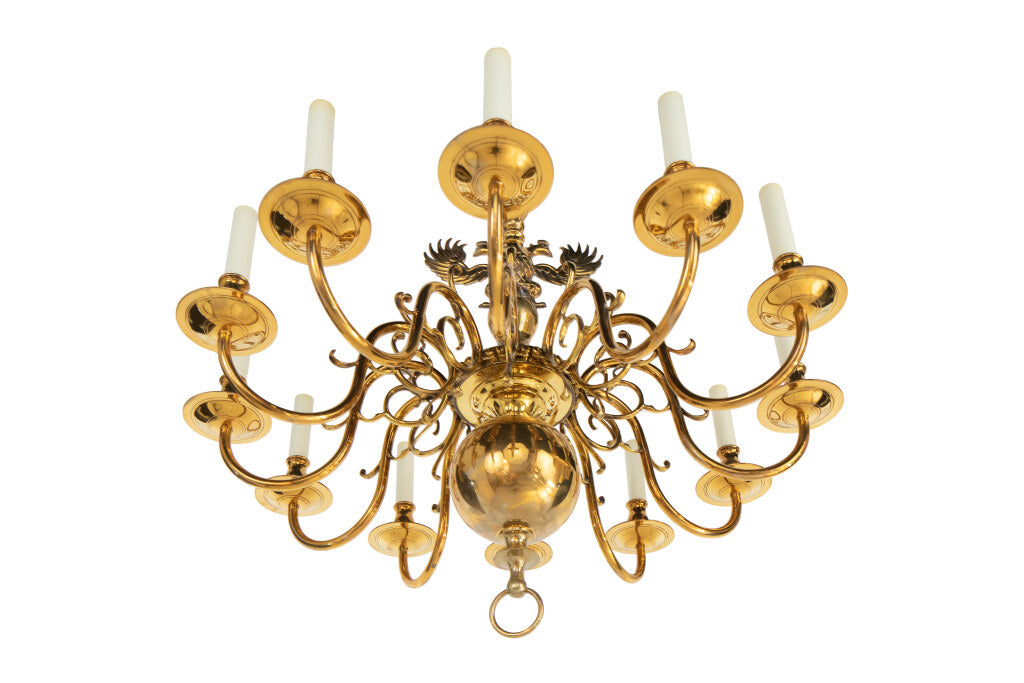 Polished Brass Baroque Style Double Eagle Crown Twelve Light Cha Default