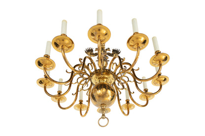 Polished Brass Baroque Style Double Eagle Crown Twelve Light Cha Default