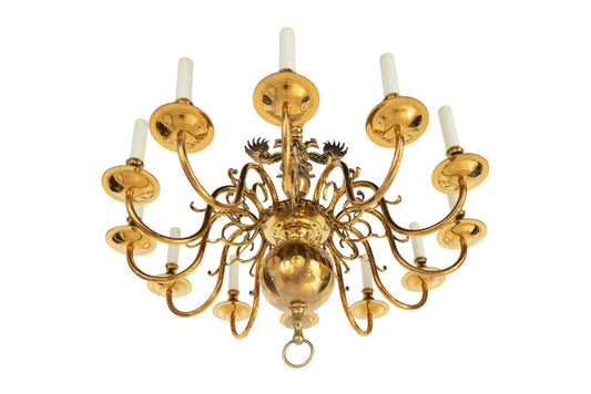 Polished Brass Baroque Style Double Eagle Crown Twelve Light Cha Default