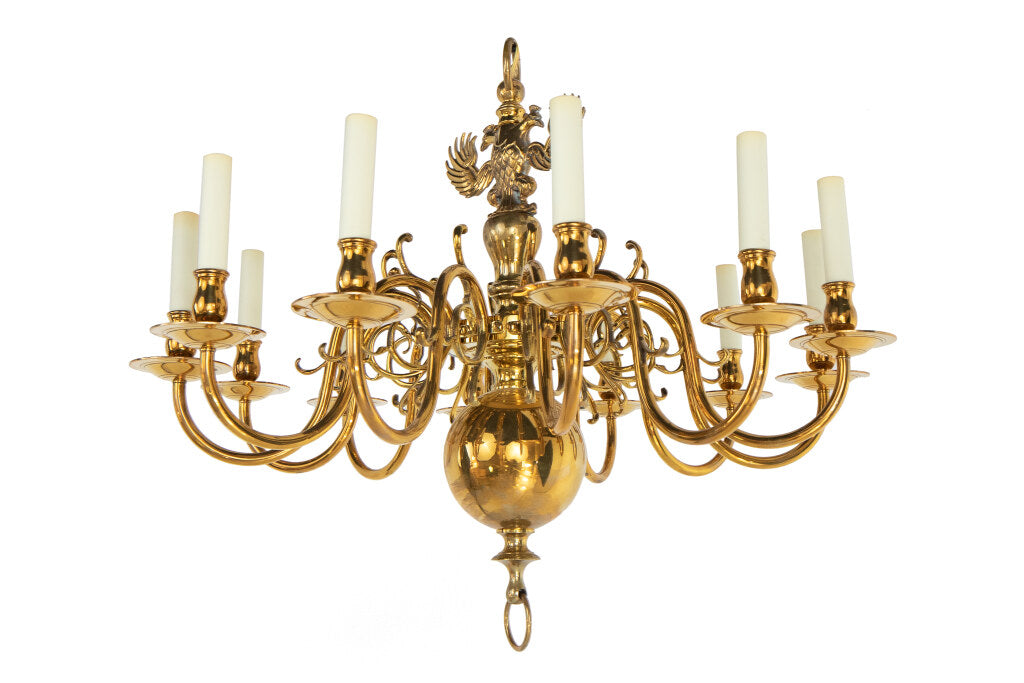 Polished Brass Baroque Style Double Eagle Crown Twelve Light Cha Default
