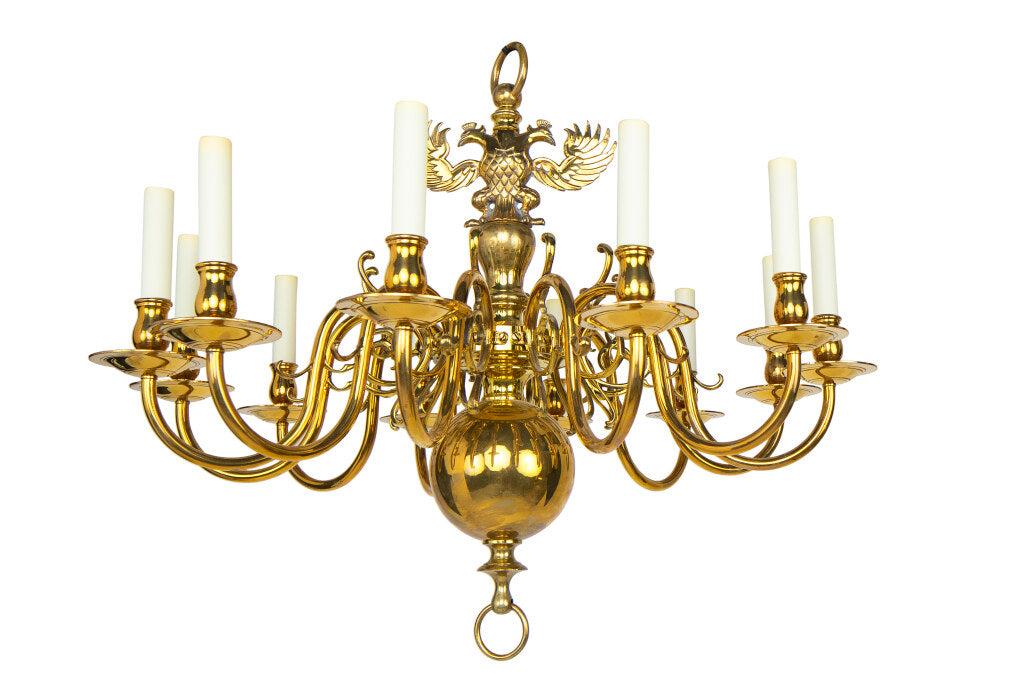 Polished Brass Baroque Style Double Eagle Crown Twelve Light Cha Default