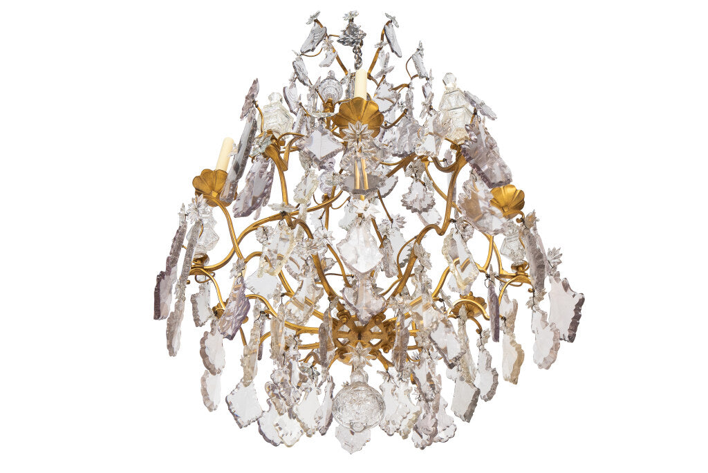 Gilt Bronze And Crystal Pendalogues L.XV Six Light Chandelier, F Default
