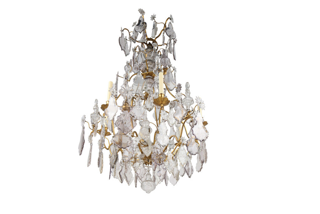 Gilt Bronze And Crystal Pendalogues L.XV Six Light Chandelier, F Default