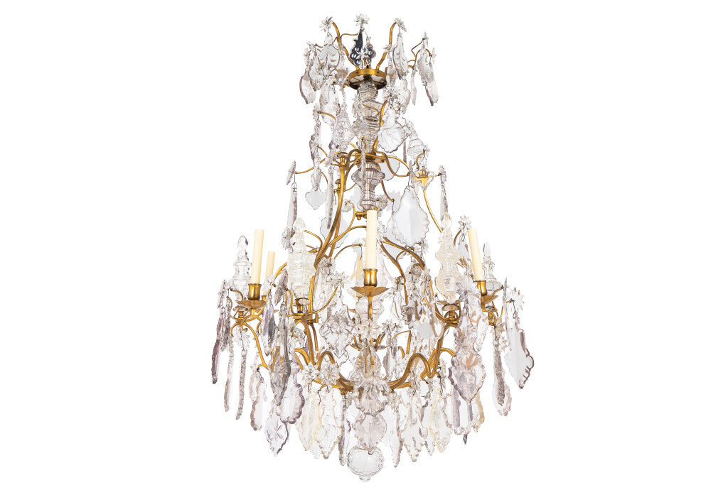 Gilt Bronze And Crystal Pendalogues L.XV Six Light Chandelier, F Default