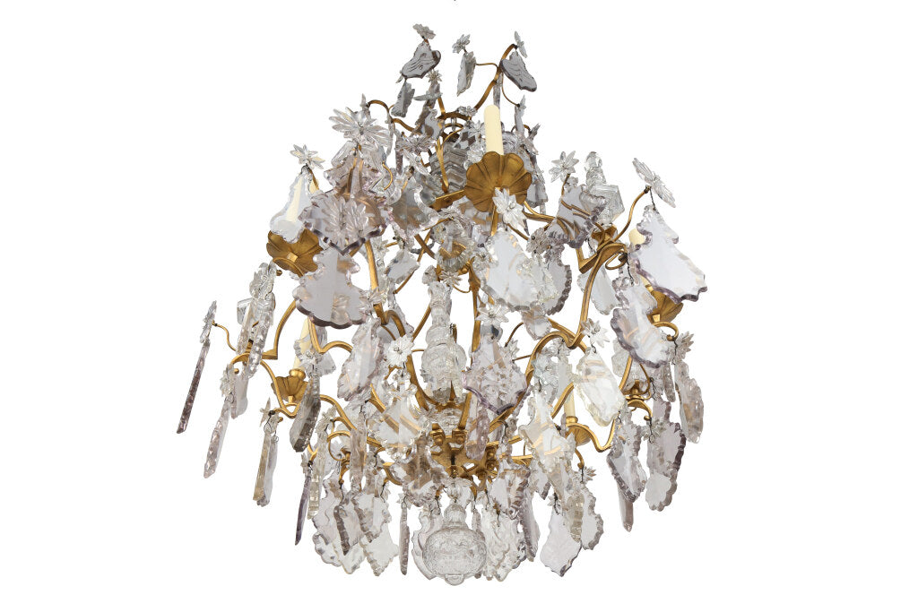 Gilt Bronze And Crystal Pendalogues L.XV Six Light Chandelier, F Default