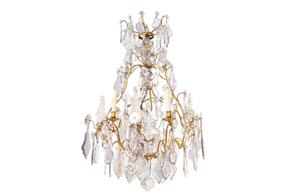 Gilt Bronze And Crystal Pendalogues L.XV Six Light Chandelier, F Default