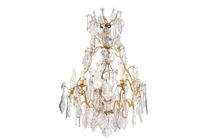 Gilt Bronze And Crystal Pendalogues L.XV Six Light Chandelier, F Default
