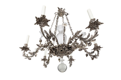 Silvered Bronze And Glass William IV Six Arm, Seven Light Chande Default