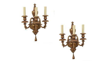 Gilt Bronze Three Light Sconces By E.F. CALDWELL, New York Circa Default