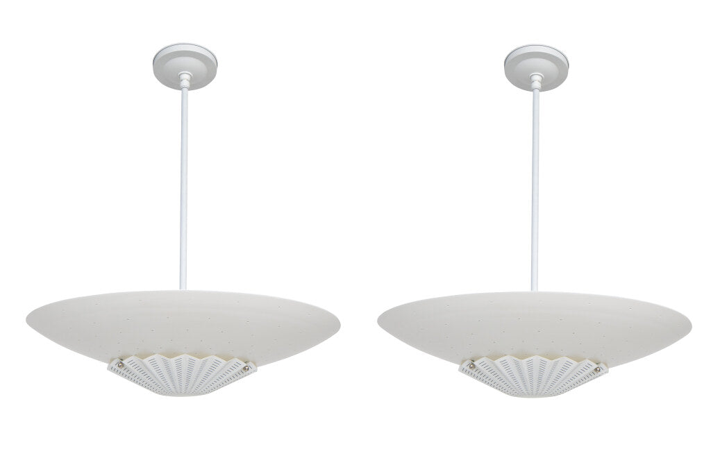White Lacquered Metal And Acrylic Pendants By "VICO MAGISTRETTI" Default