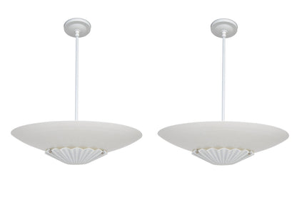 White Lacquered Metal And Acrylic Pendants By "VICO MAGISTRETTI" Default