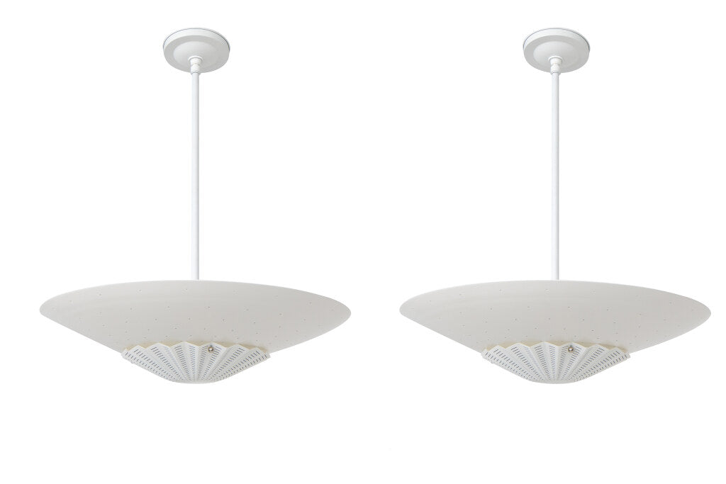 White Lacquered Metal And Acrylic Pendants By "VICO MAGISTRETTI" Default