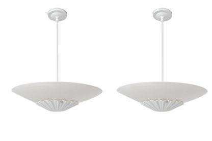 White Lacquered Metal And Acrylic Pendants By "VICO MAGISTRETTI" Default