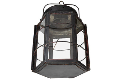 Painted  Iron and Glass Paneled Ship Mast Lantern By L.E. ANDREW Default