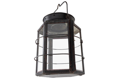 Painted  Iron and Glass Paneled Ship Mast Lantern By L.E. ANDREW Default